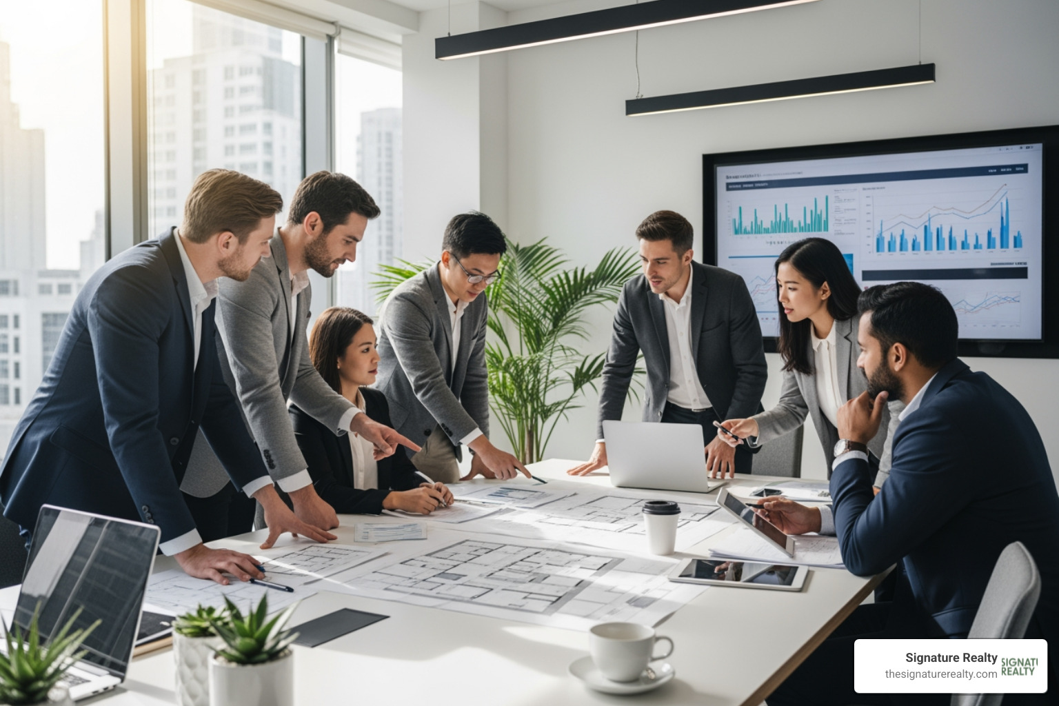 team of real estate professionals collaborating - office space miami beach team of real estate professionals collaborating - office space miami beach