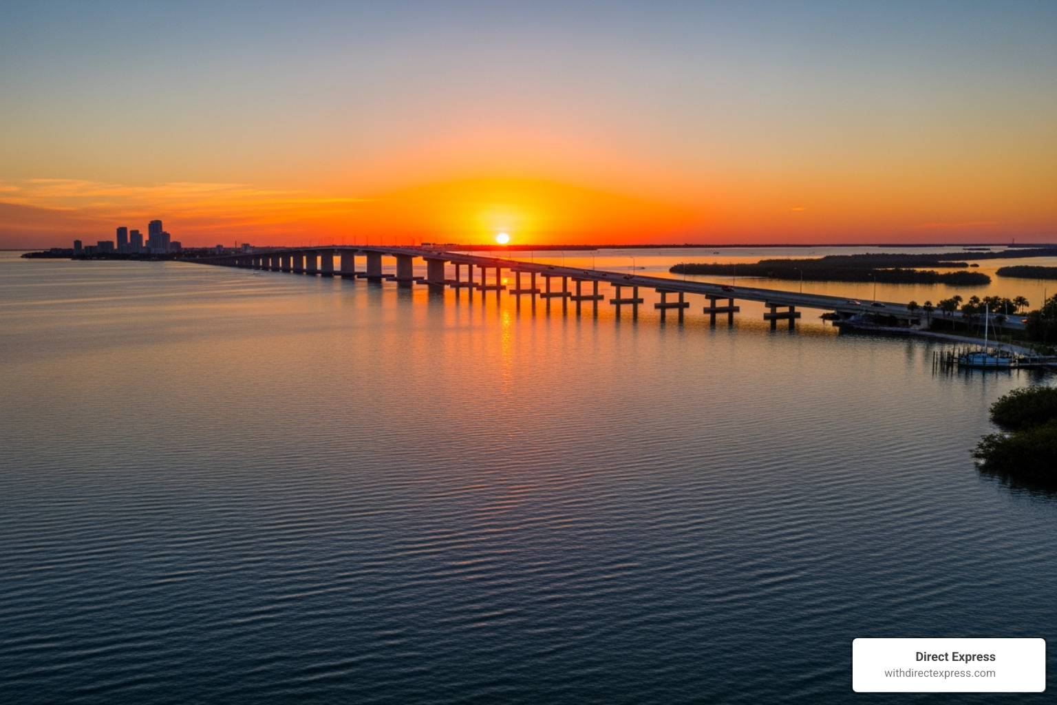 Nearby Gandy Bridge at sunset - vantage point condominiums tampa