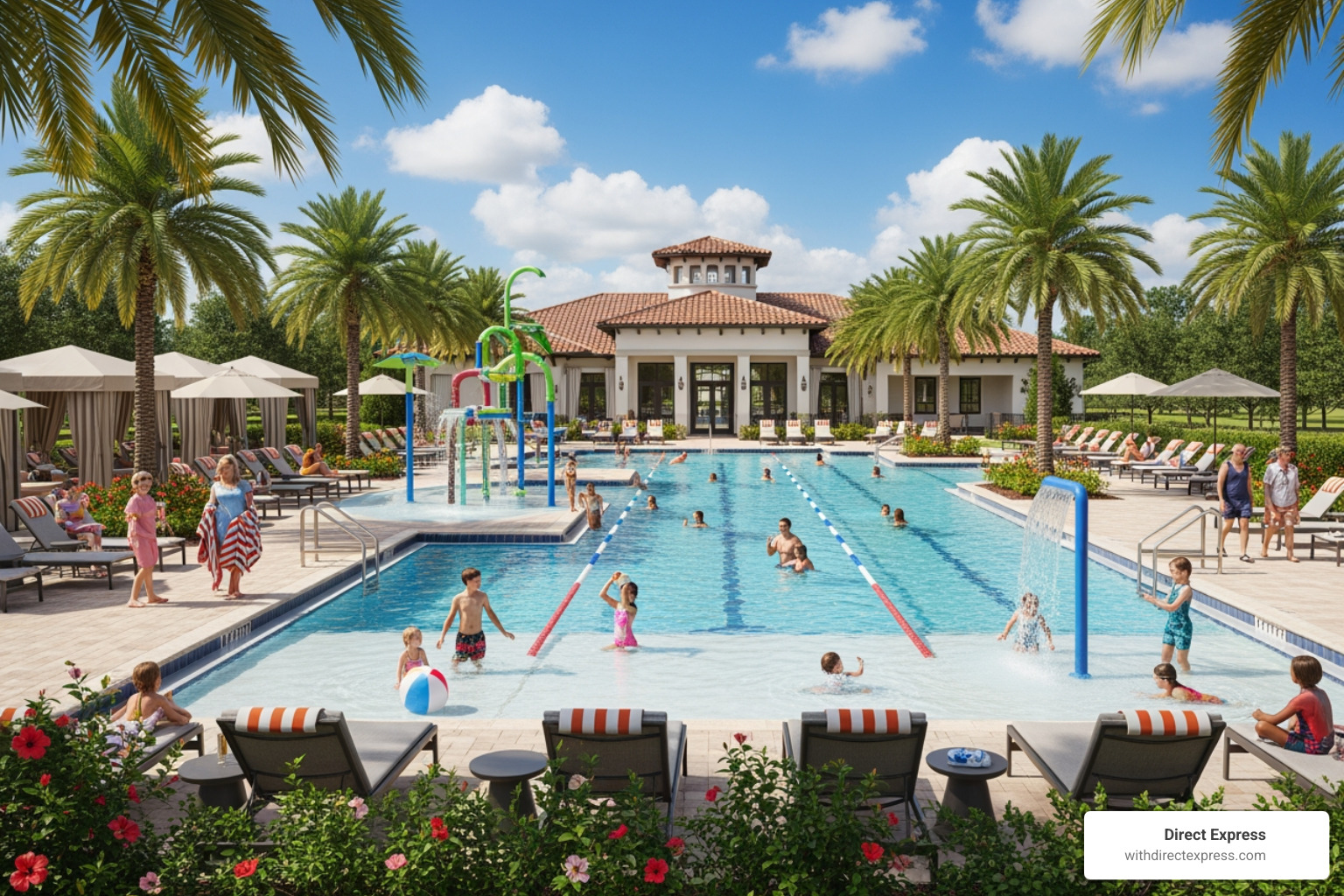Community pool and clubhouse at Vantage Point Condominiums - vantage point condominiums tampa
