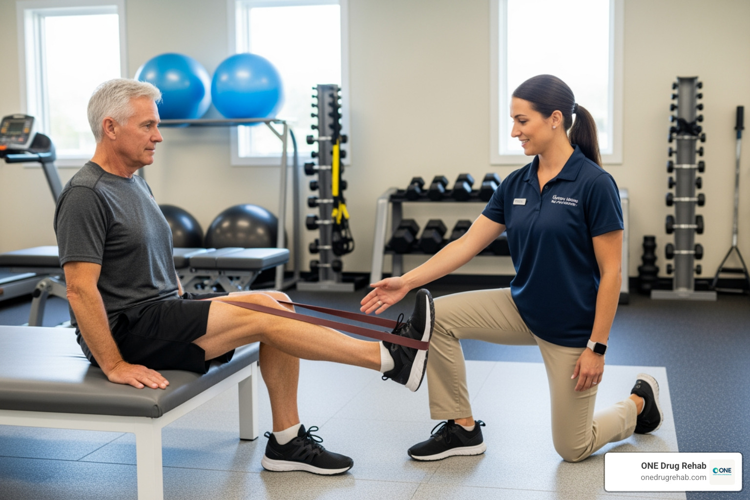 physical therapist working with patient - types of rehab physical therapist working with patient - types of rehab