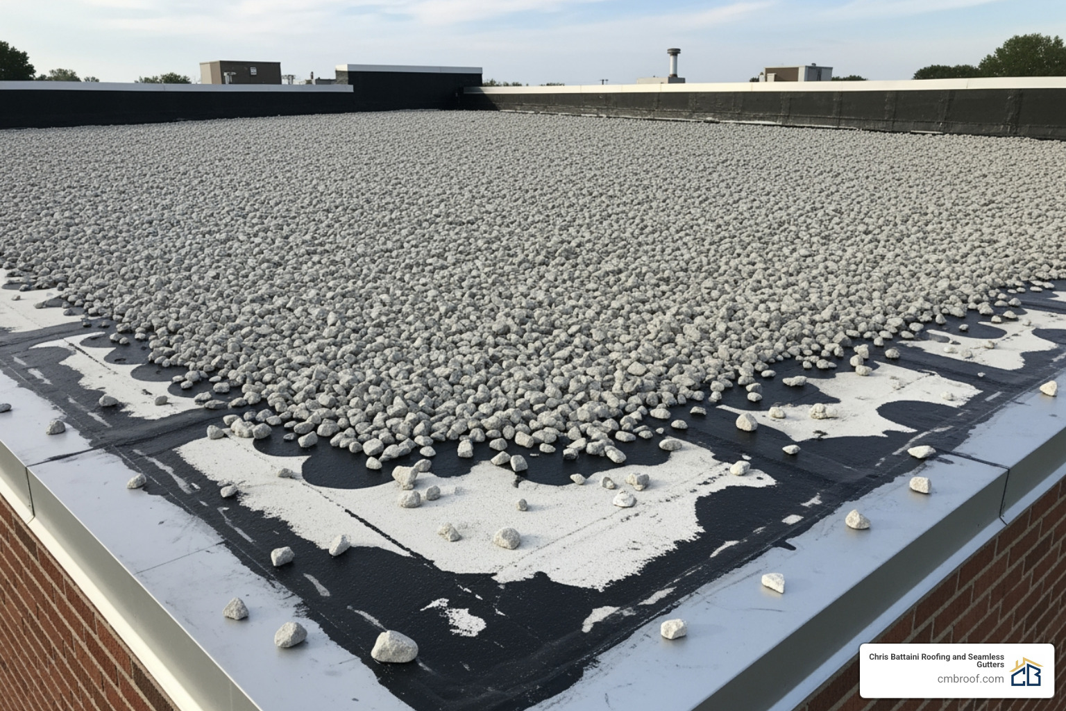 classic tar and gravel BUR roof - low slope roofing options
