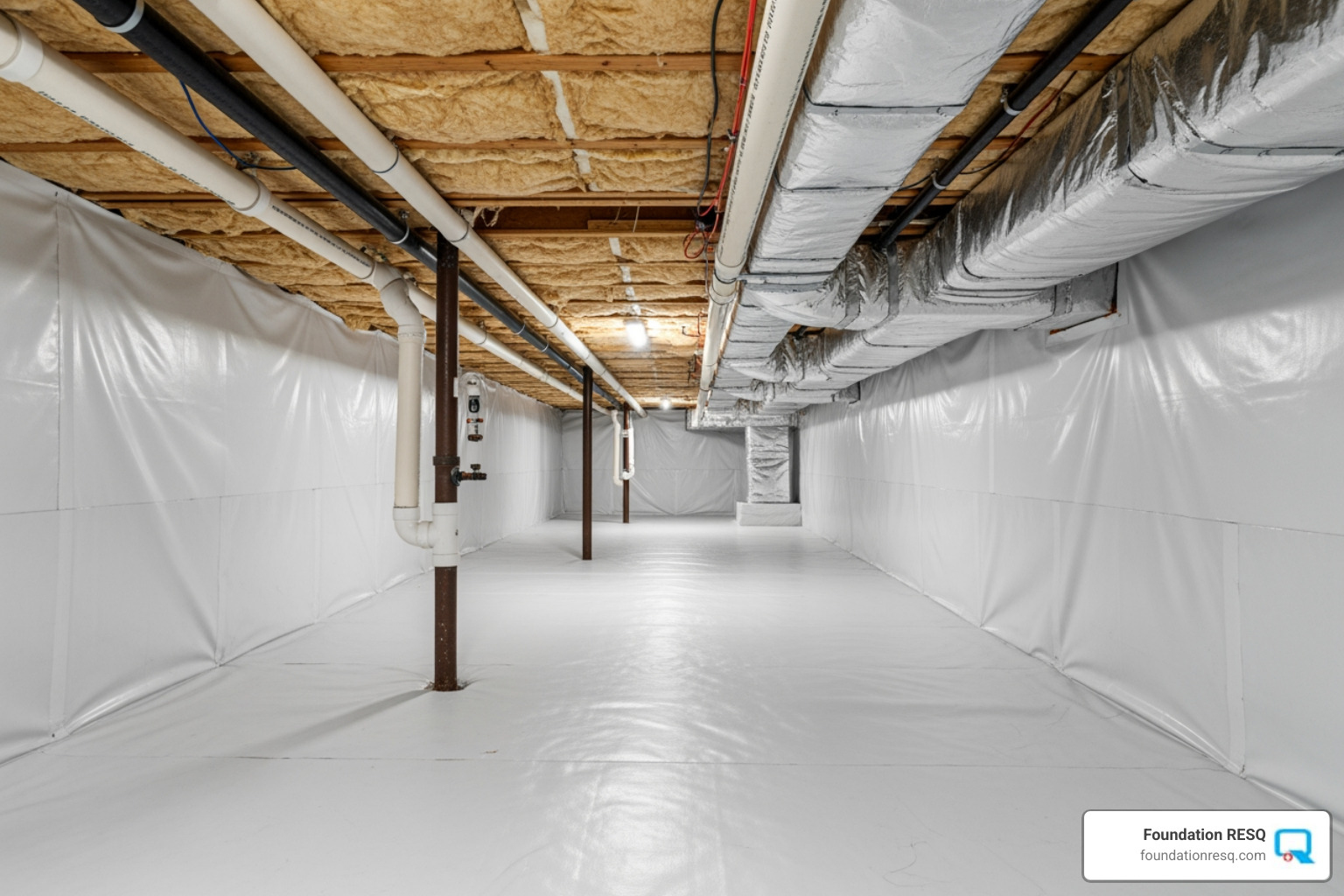 Clean encapsulated crawl space - crawl space water damage
