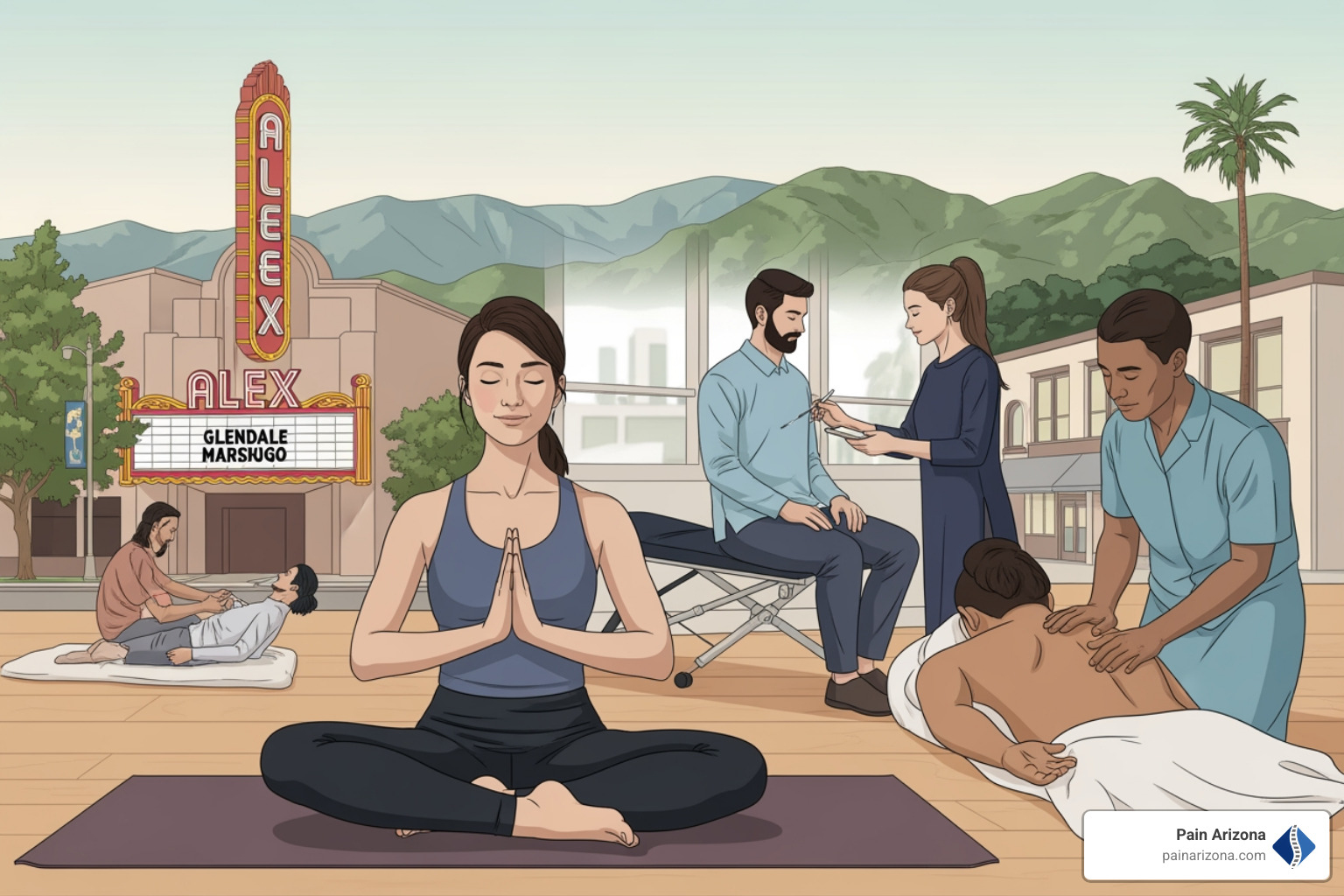 diagram of the pain cycle from injury to chronic suffering and back to relief - pain management Glendale