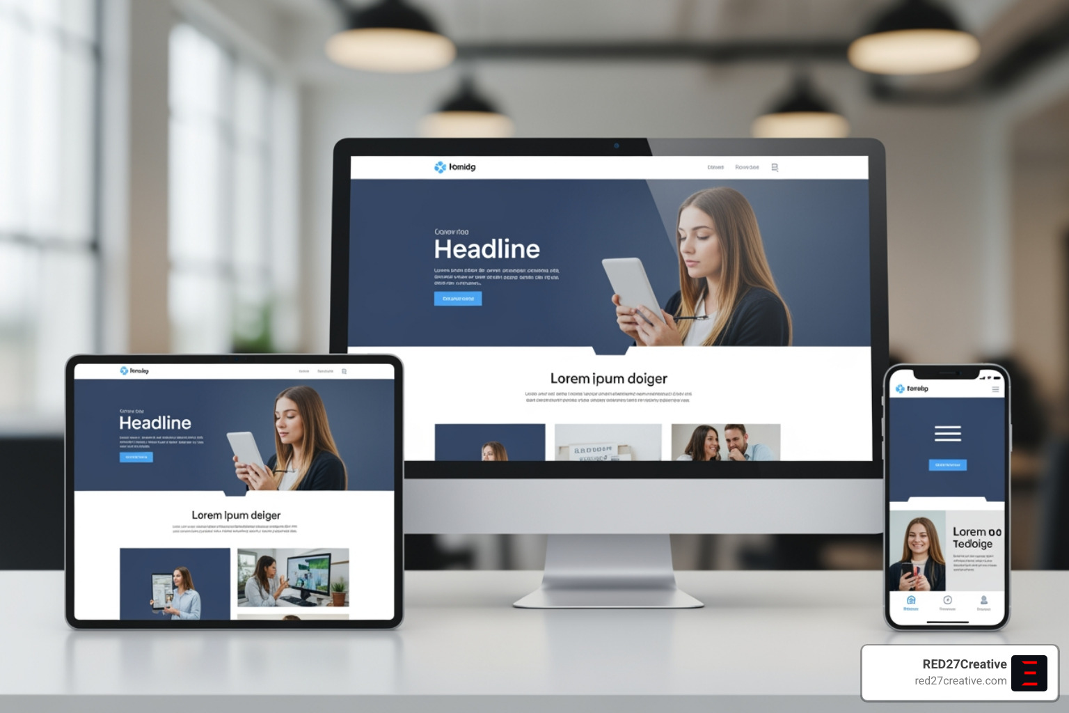 Beautifully designed website displayed on desktop and mobile devices. Alt text: Responsive website design example on multiple devices. - Naperville website design Beautifully designed website displayed on desktop and mobile devices. Alt text: Responsive website design example on multiple devices. - Naperville website design