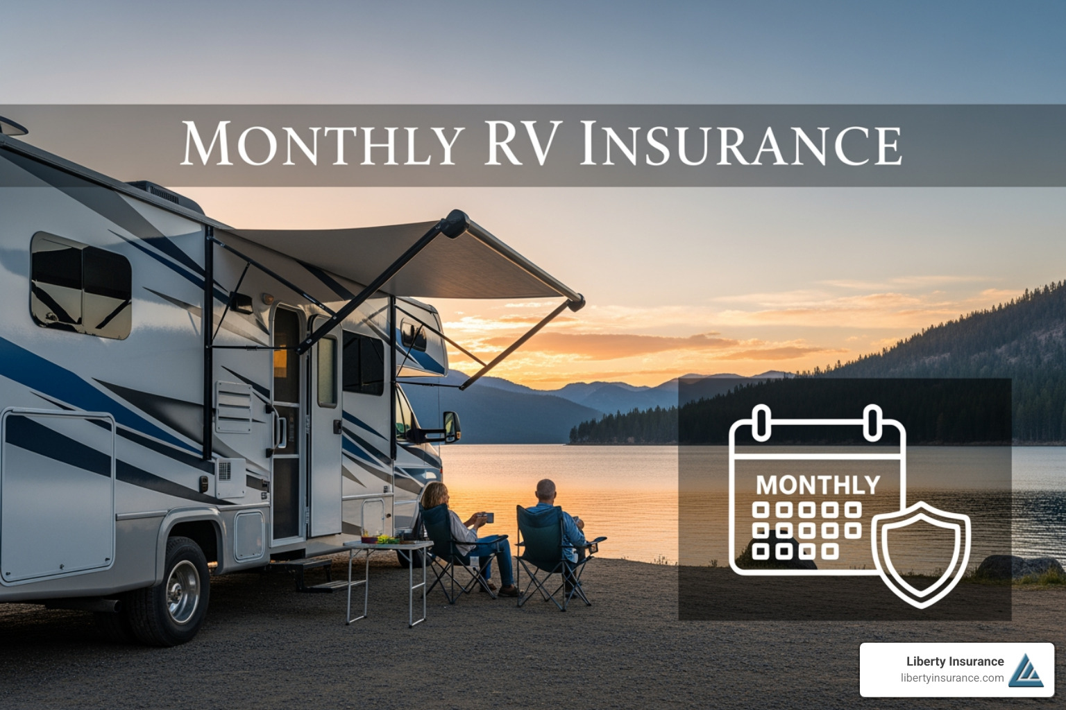 Calendar with RV icon on each month - monthly RV insurance