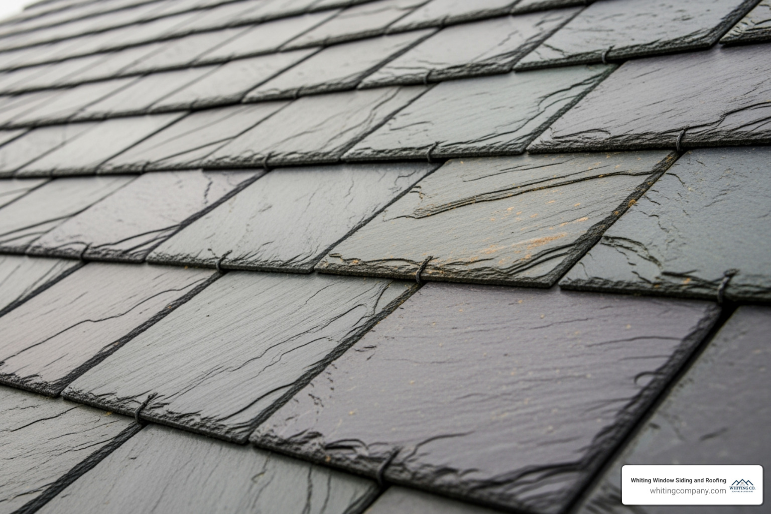 close-up of high-quality slate tiles - slate roofing bethesda