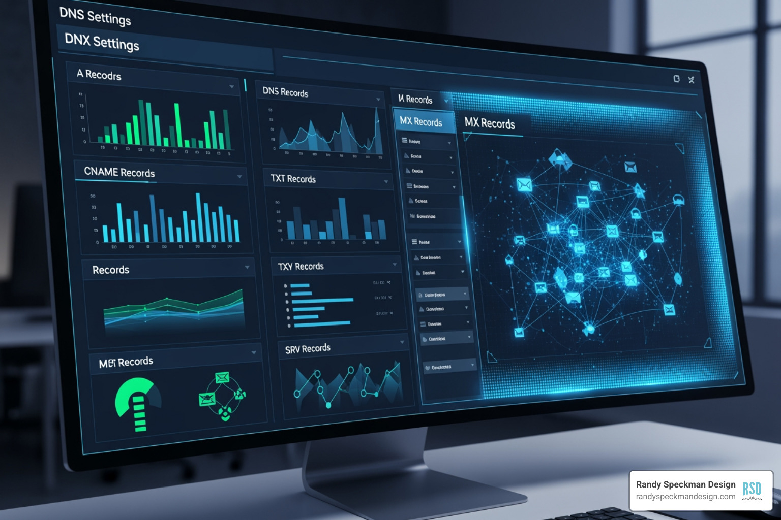 DNS management panel with MX records highlighted - best email hosting plans