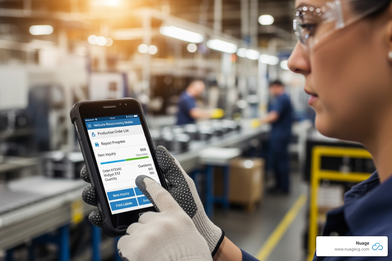 NetSuite Manufacturing Mobile app interface on rugged mobile device - netsuite manufacturing mobile NetSuite Manufacturing Mobile app interface on rugged mobile device - netsuite manufacturing mobile