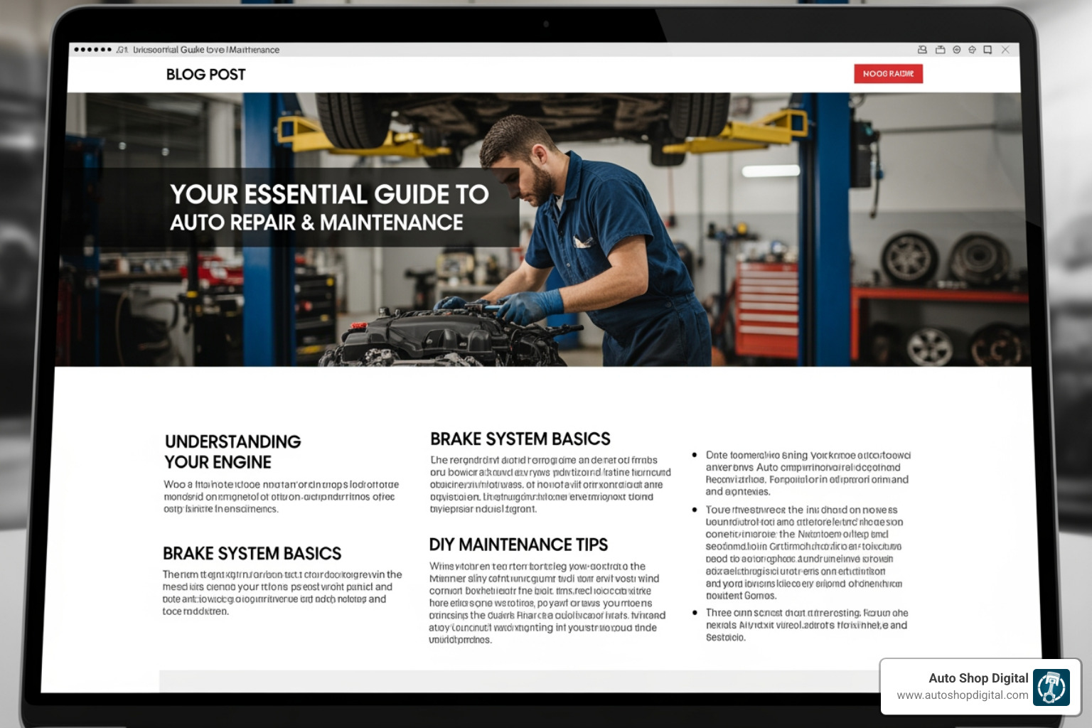 well-written auto repair blog post - SEO for automotive industry