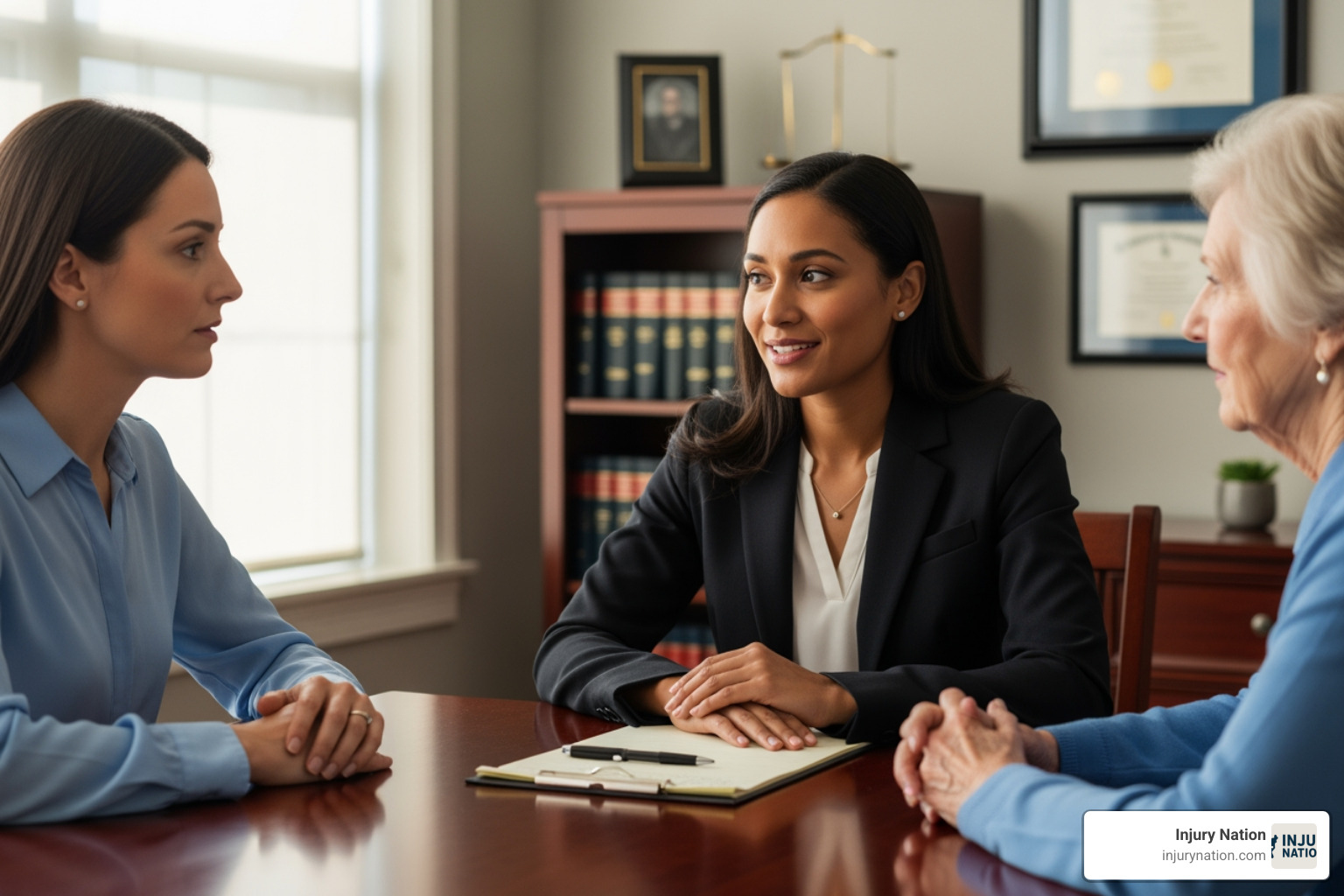 A compassionate attorney meeting with a family - Elder abuse attorney