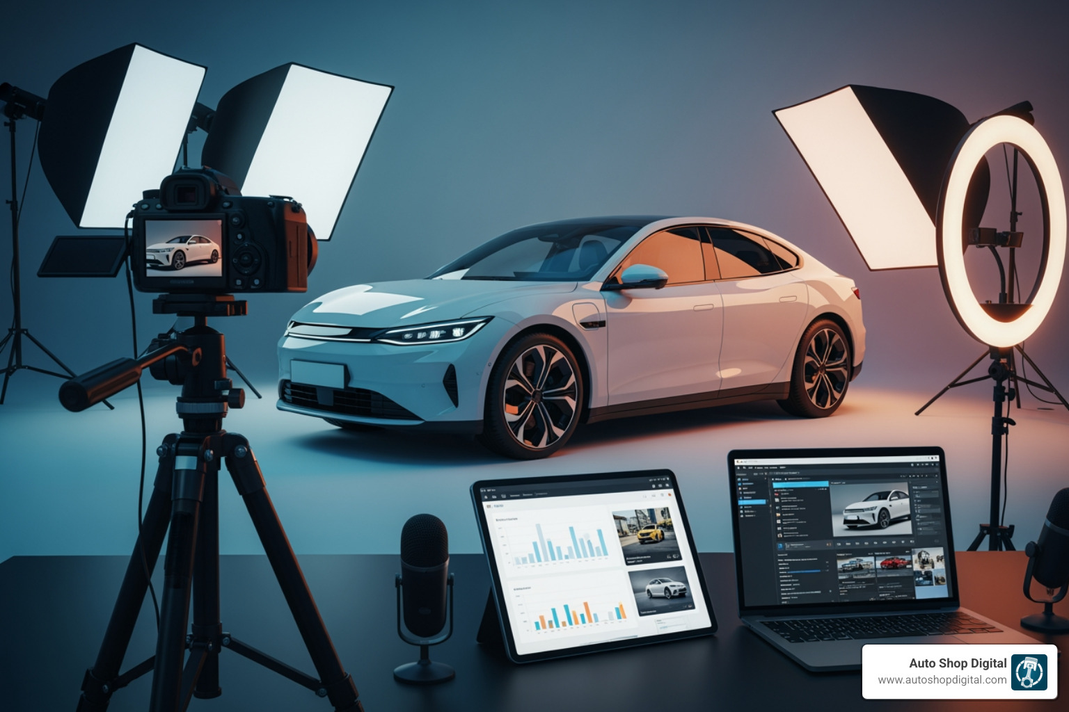 Google Analytics dashboard showing key metrics - Automotive content marketing