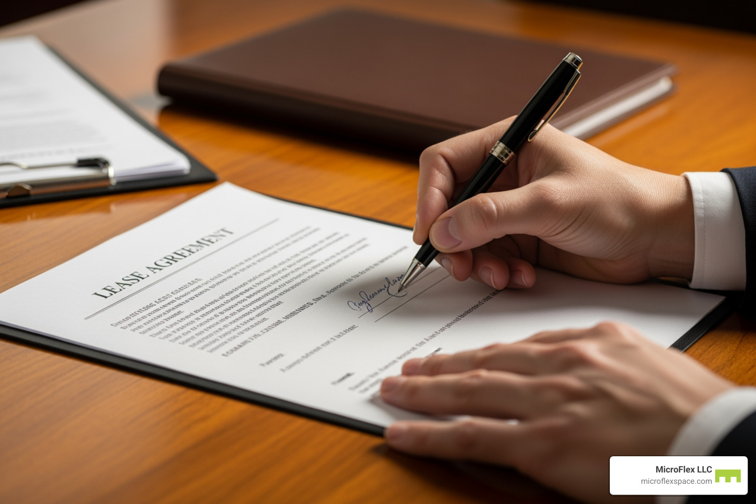 person signing a lease document - commercial space in hoover for lease
