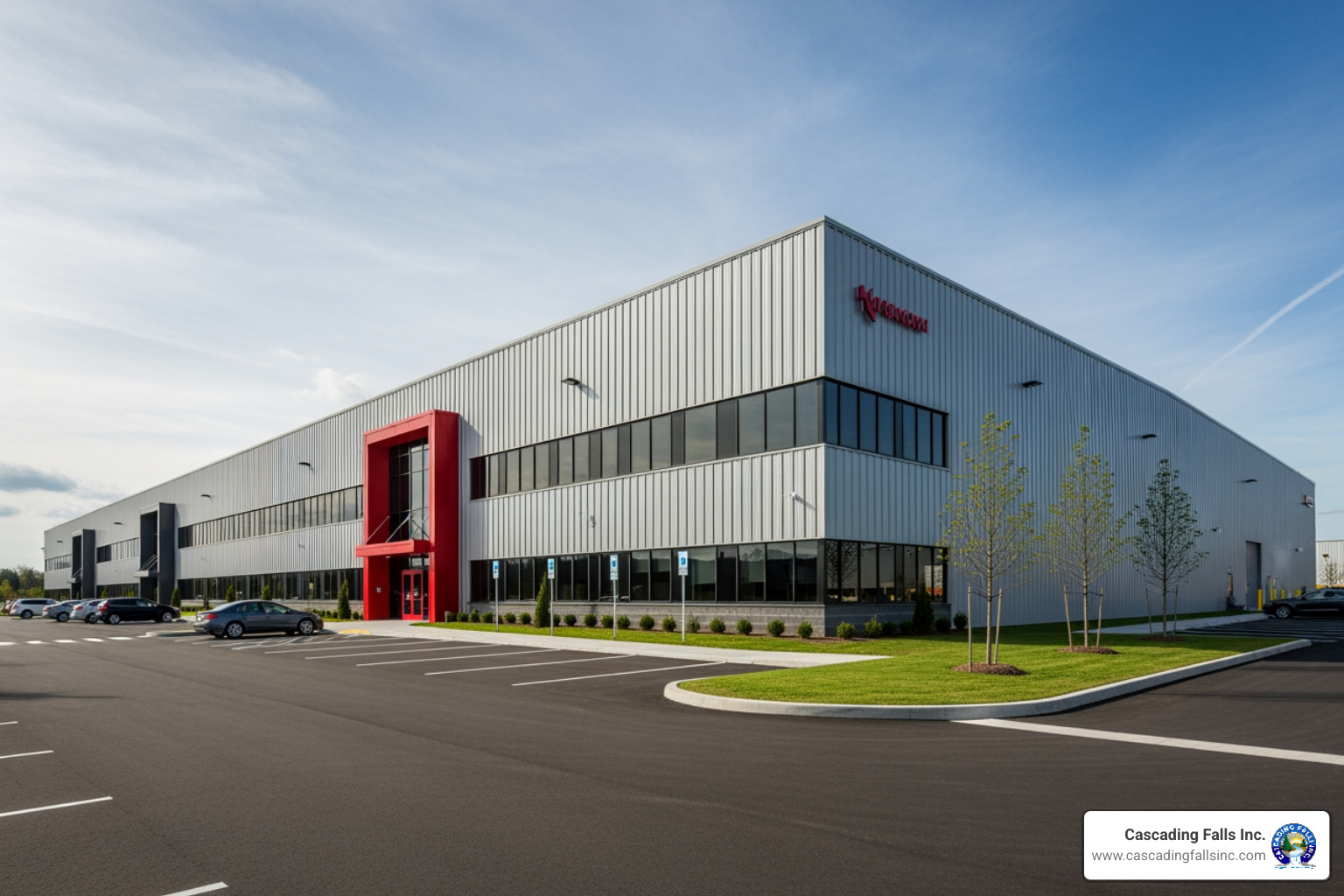 collage showing various exterior finishes on commercial metal buildings, such as a retail store with a brick front and a modern office with glass panels - commercial metal buildings
