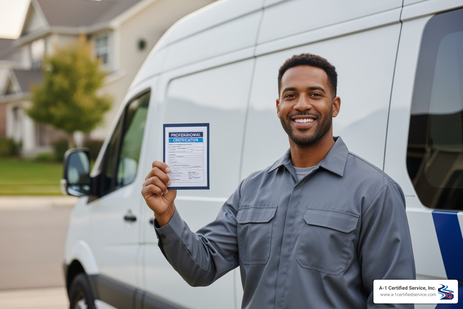 friendly professional technician with a van showing certifications - certified heat pump technician in farragut tn friendly professional technician with a van showing certifications - certified heat pump technician in farragut tn