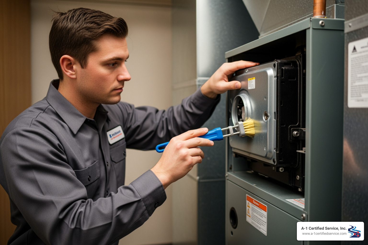 technician cleaning HVAC component - heating maintenance in madisonville tn technician cleaning HVAC component - heating maintenance in madisonville tn