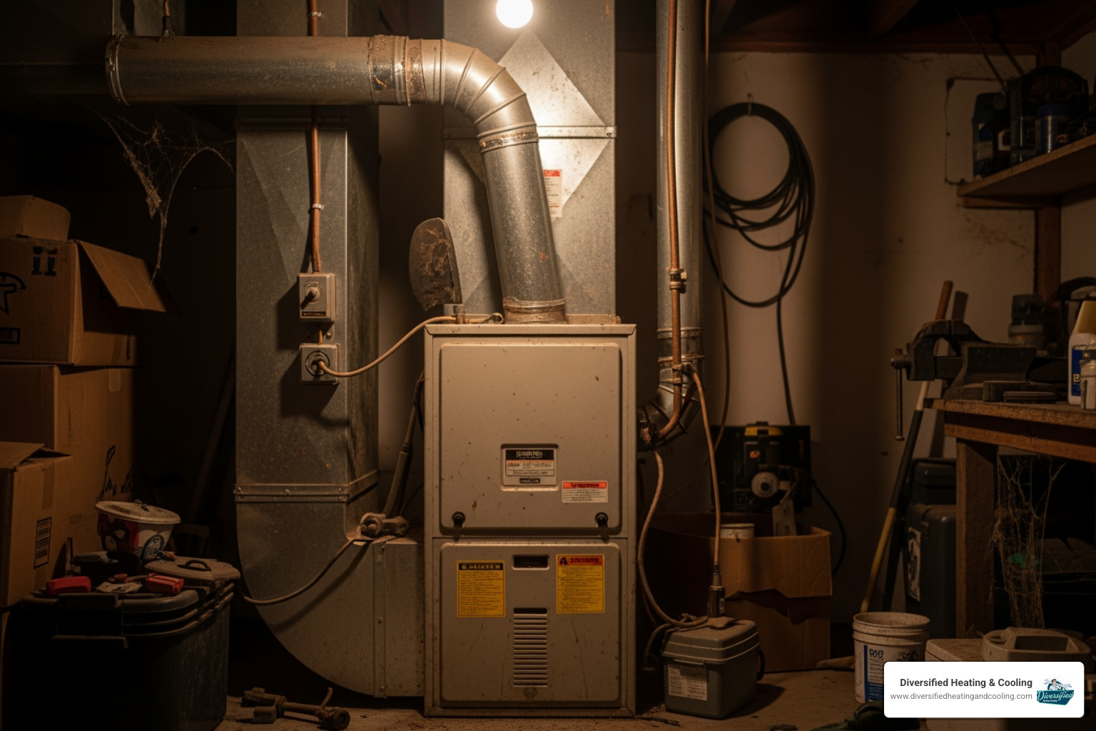 old, dusty furnace unit in a garage or closet - heating replacement in joshua tree ca old, dusty furnace unit in a garage or closet - heating replacement in joshua tree ca