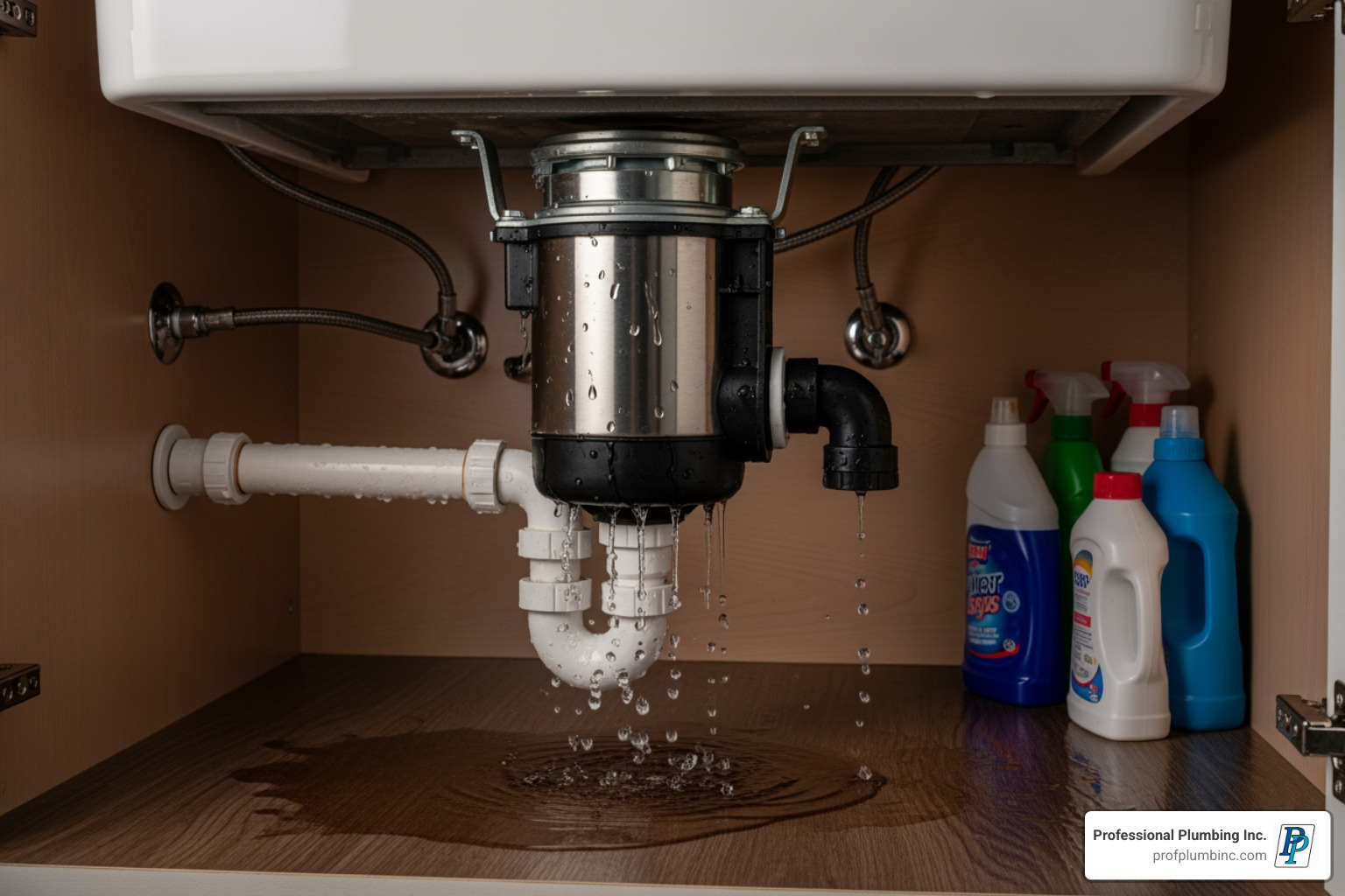 leaking garbage disposal under a sink - Garbage disposal replacement cost