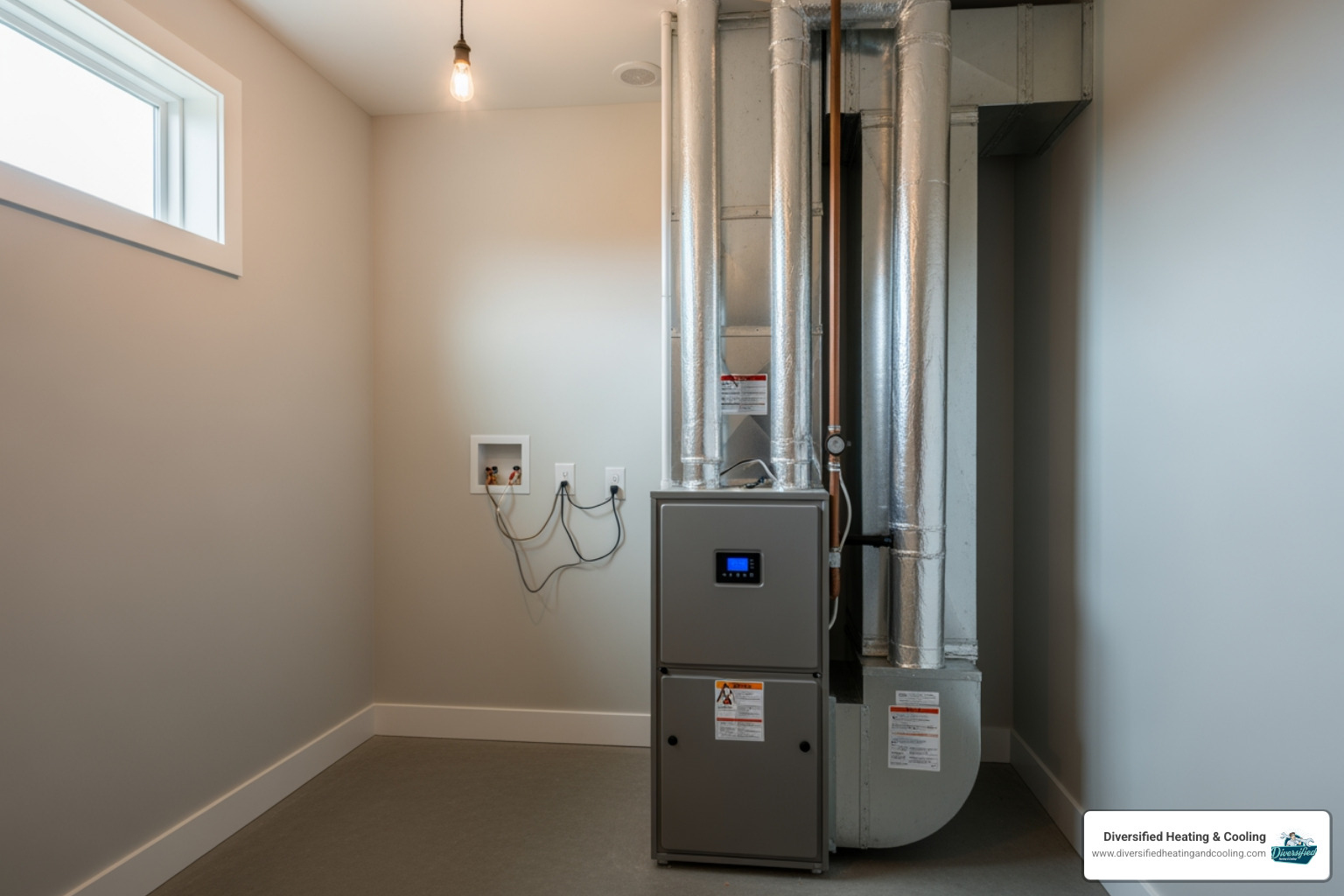 modern high-efficiency furnace unit in a clean utility space - heating service in big bear lake ca