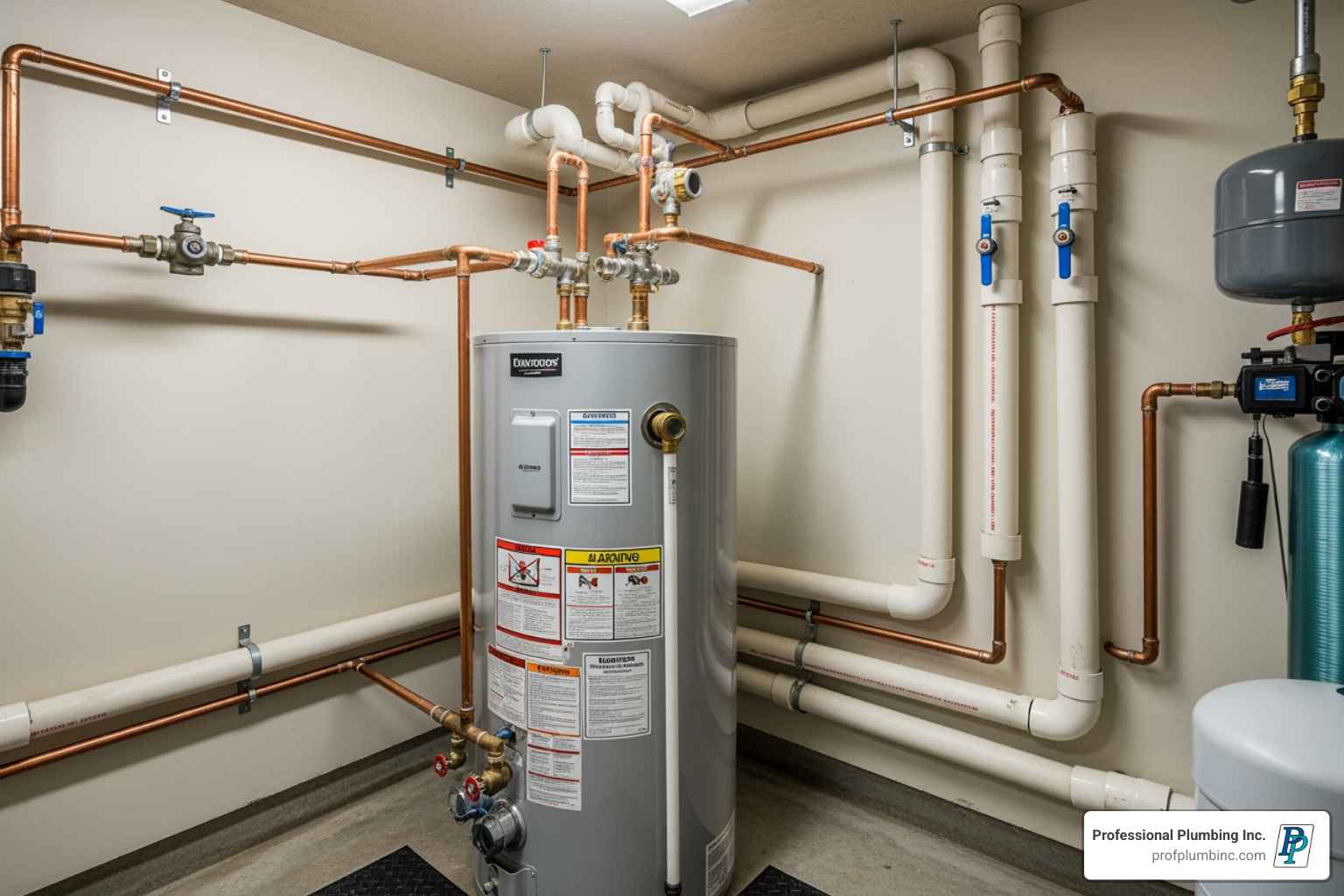 clean, well-maintained water heater and plumbing system - plumber in garden grove