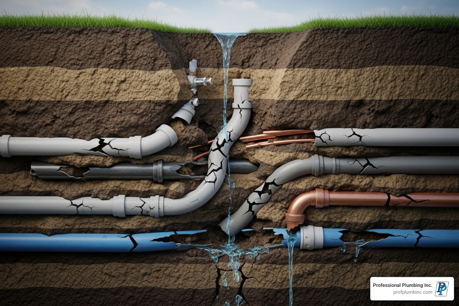 illustrating how expansive soil can put pressure on underground pipes - plumber in garden grove