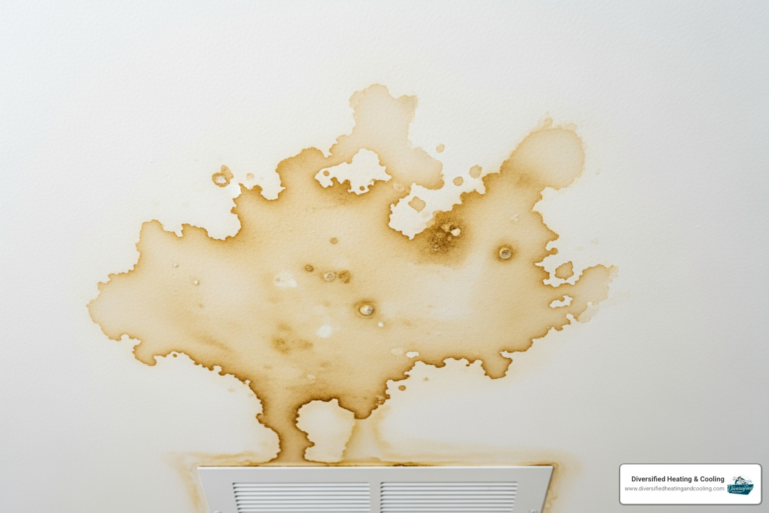 water stains on ceiling below hvac unit - commercial hvac leaking water in big bear lake ca