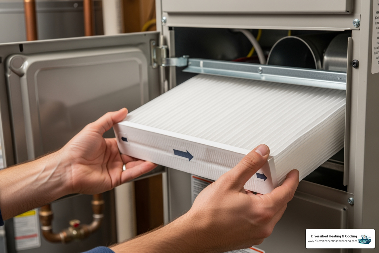 homeowner replacing air filter - emergency heat pump repair in landers ca