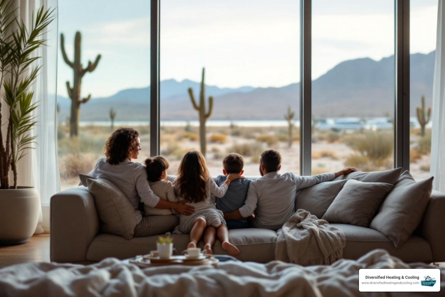 family enjoying comfortable home desert landscape - heat pump upgrade in joshua tree ca family enjoying comfortable home desert landscape - heat pump upgrade in joshua tree ca