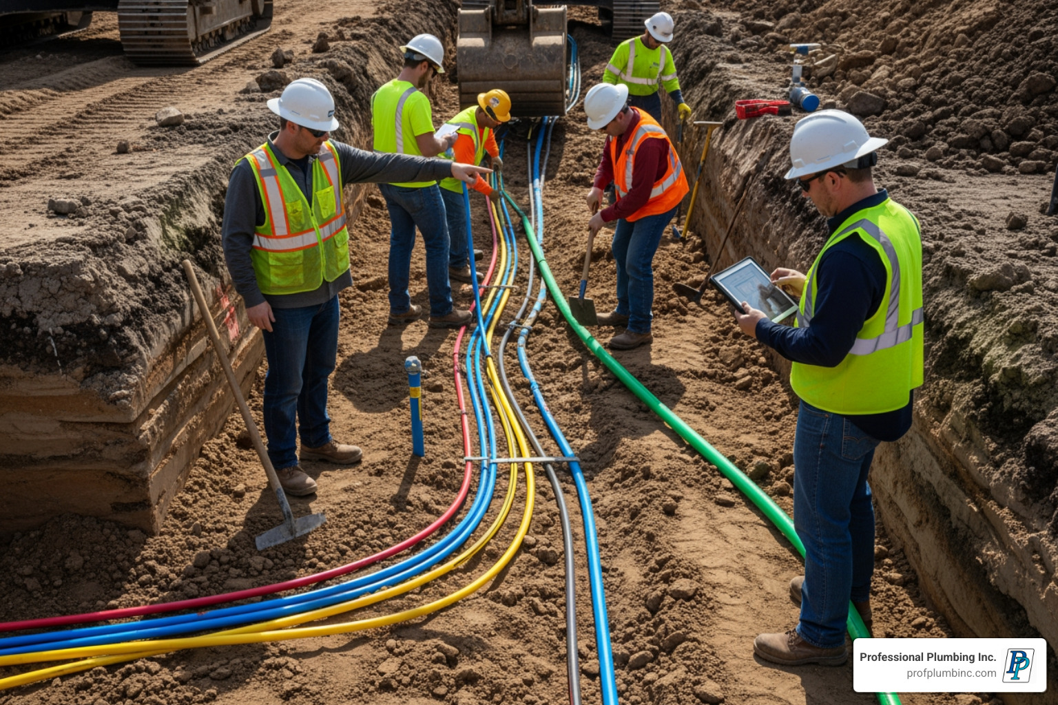 Call 811 Before You Dig sign near an excavation site - do plumbers install natural gas lines