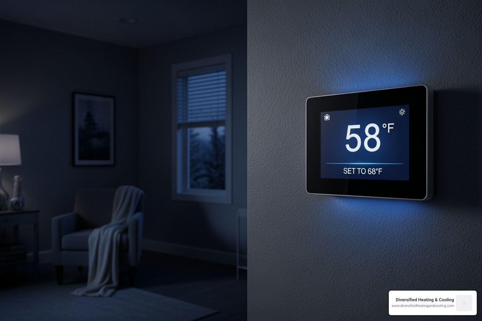 Thermostat displaying a low temperature in a cold house - 24/7 heating repair in pioneertown ca Thermostat displaying a low temperature in a cold house - 24/7 heating repair in pioneertown ca