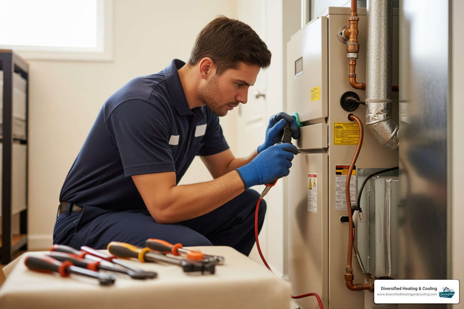 technician cleaning an indoor furnace unit - heating broken in big bear lake ca technician cleaning an indoor furnace unit - heating broken in big bear lake ca