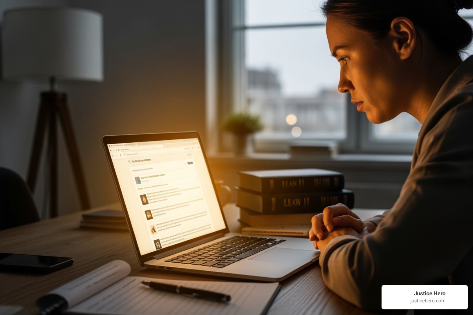Person using laptop to search for legal help - PFAS attorney near me
