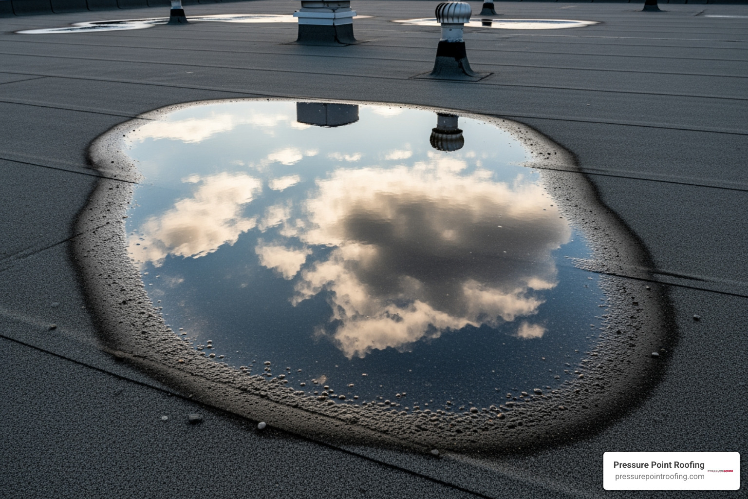 ponding water on a flat roof - best commercial roofing company in grants pass or ponding water on a flat roof - best commercial roofing company in grants pass or
