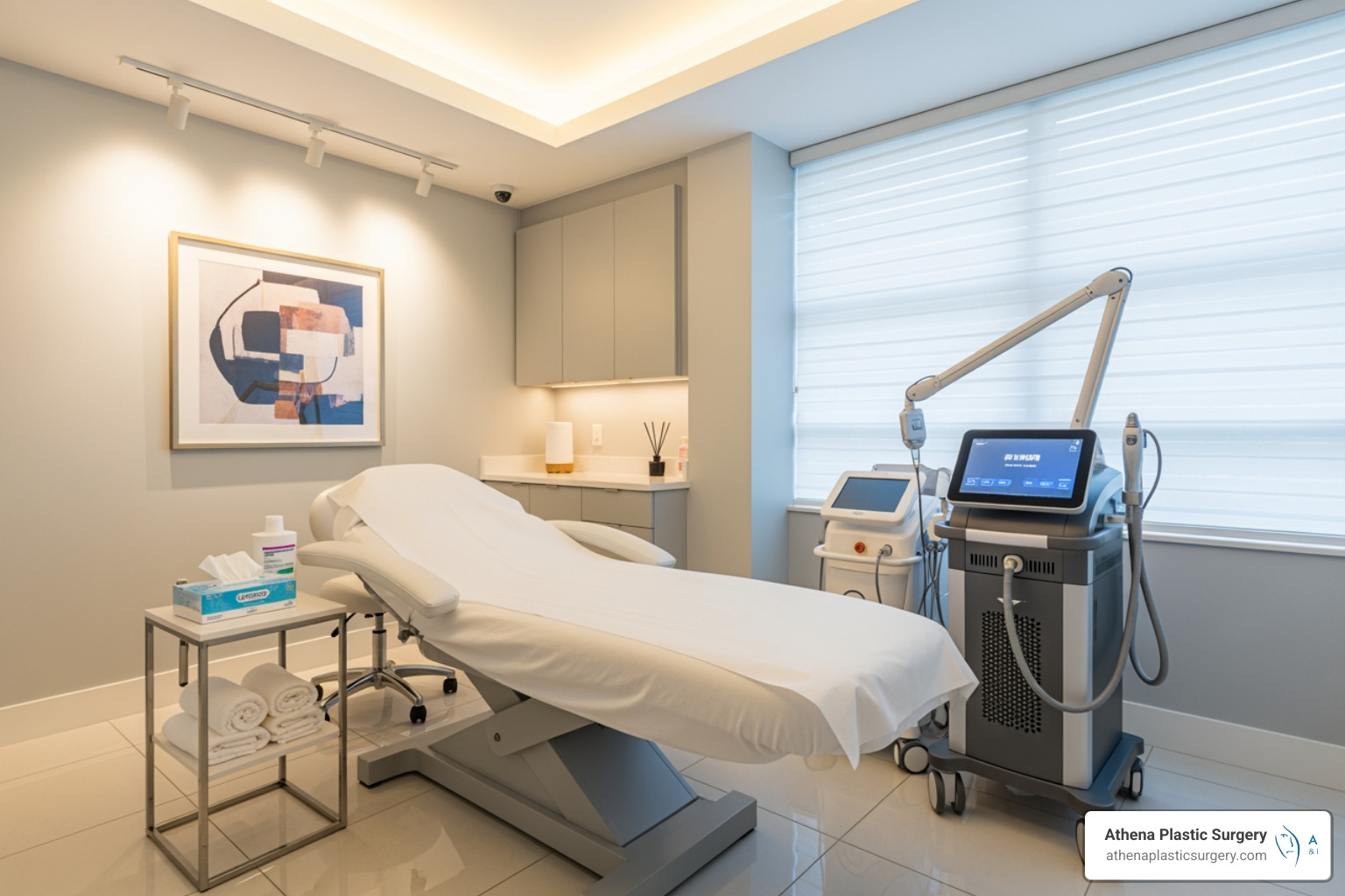 Image of a calm, professional treatment room setting with modern equipment, emphasizing a comfortable and safe environment - resurfx laser treatment Image of a calm, professional treatment room setting with modern equipment, emphasizing a comfortable and safe environment - resurfx laser treatment