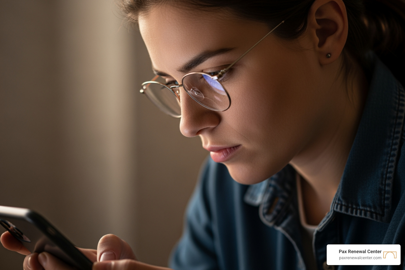 of a person looking thoughtfully at their phone screen; Potential pitfalls; Long-distance challenges; Miscommunication; Idealization; Building a culture of connection - Online relationship building