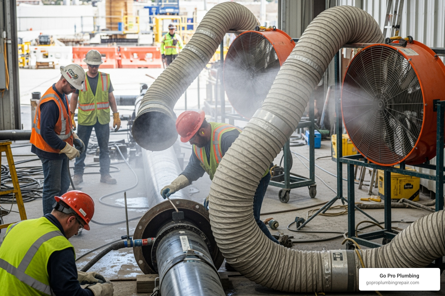 safe CIPP worksite with proper ventilation - Cured in place pipe