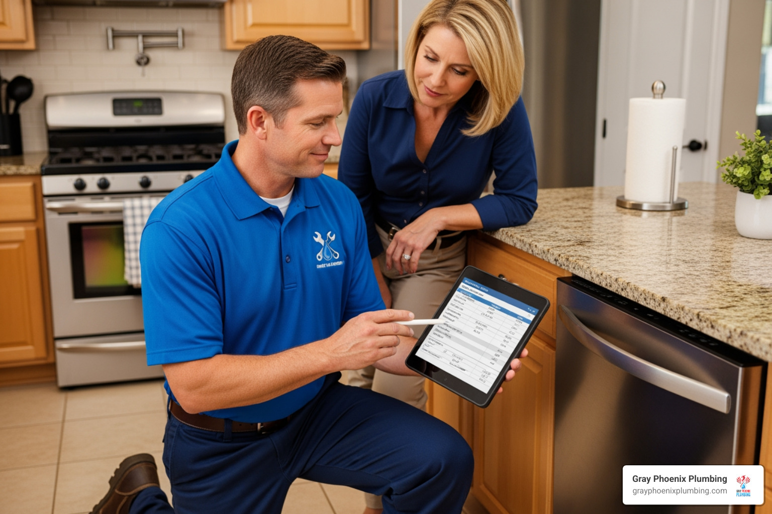 plumber showing quote - same day local plumbing