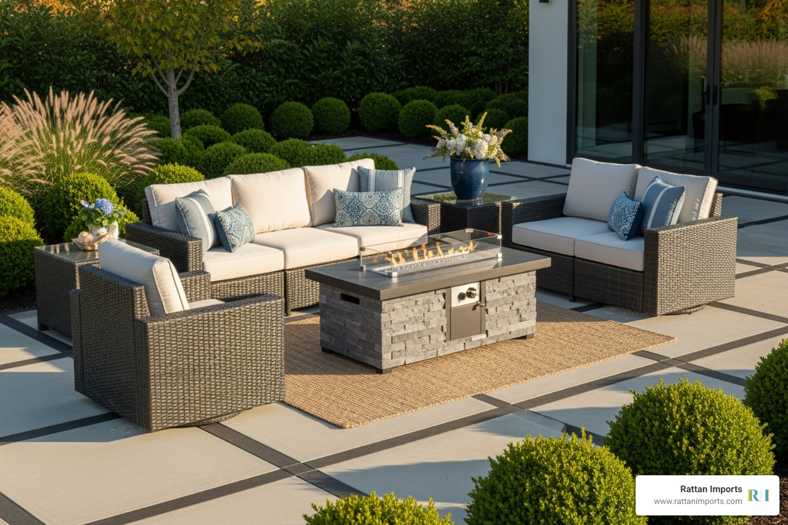Forever Patio Cypress collection arranged on a modern patio - Forever Patio Furniture Forever Patio Cypress collection arranged on a modern patio - Forever Patio Furniture