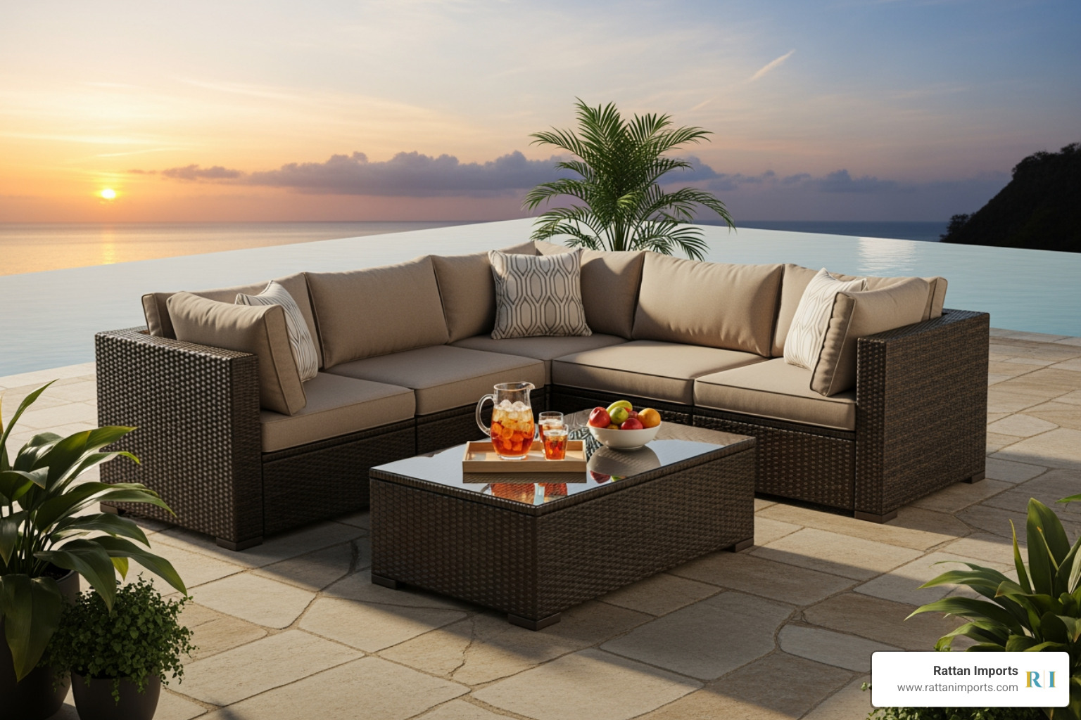 Forever Patio outdoor sectional furniture on a luxurious patio - Forever Patio Furniture Forever Patio outdoor sectional furniture on a luxurious patio - Forever Patio Furniture