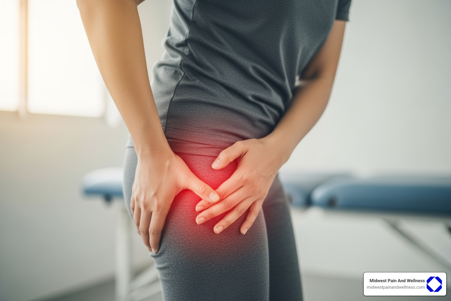 anatomical diagram of the hip joint showing bones, cartilage, and bursae - hip pain management