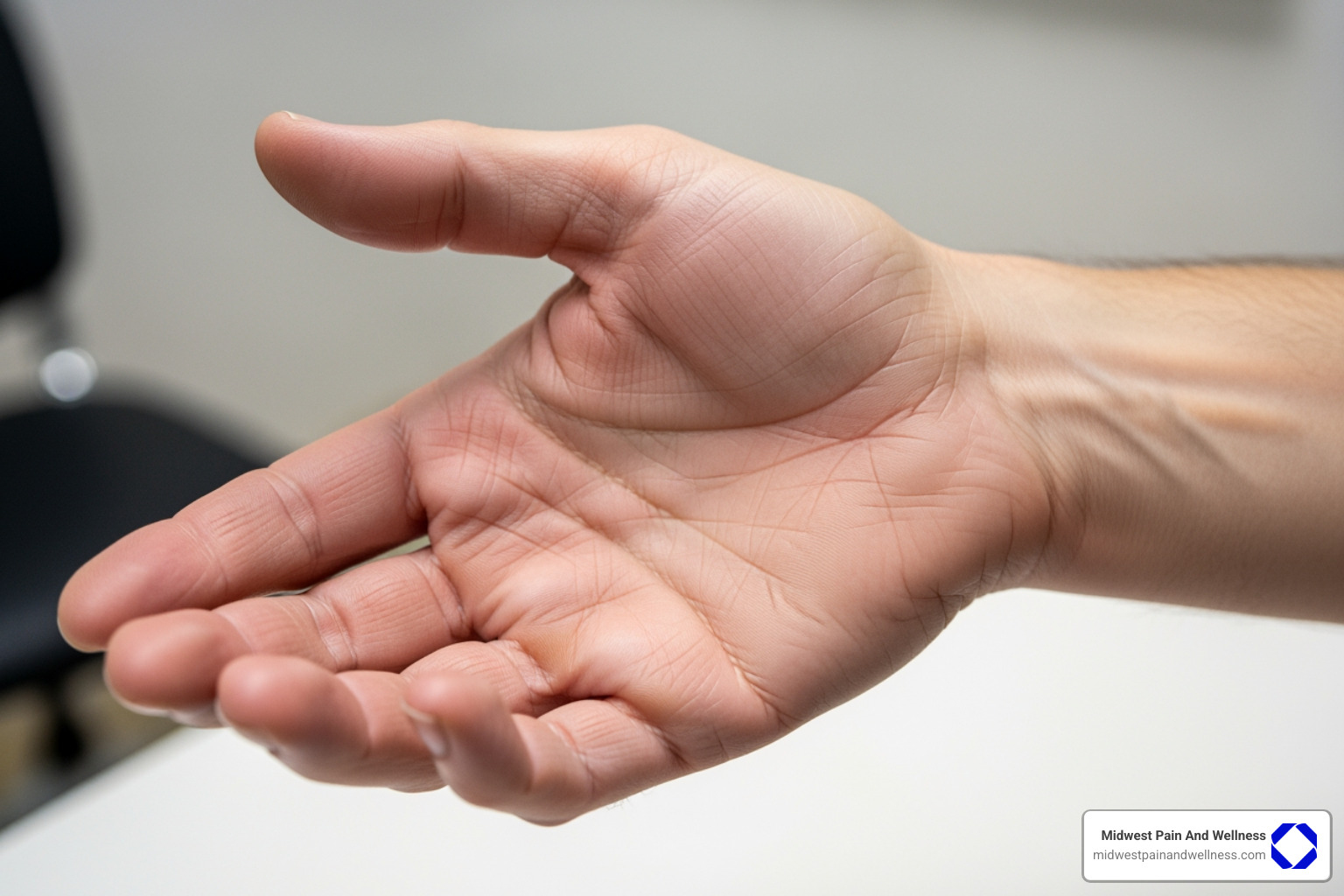 Infographic showing the progression of carpal tunnel syndrome from mild to severe, with arrows pointing to when non-surgical treatments are appropriate and when surgical intervention becomes necessary - carpal tunnel pain