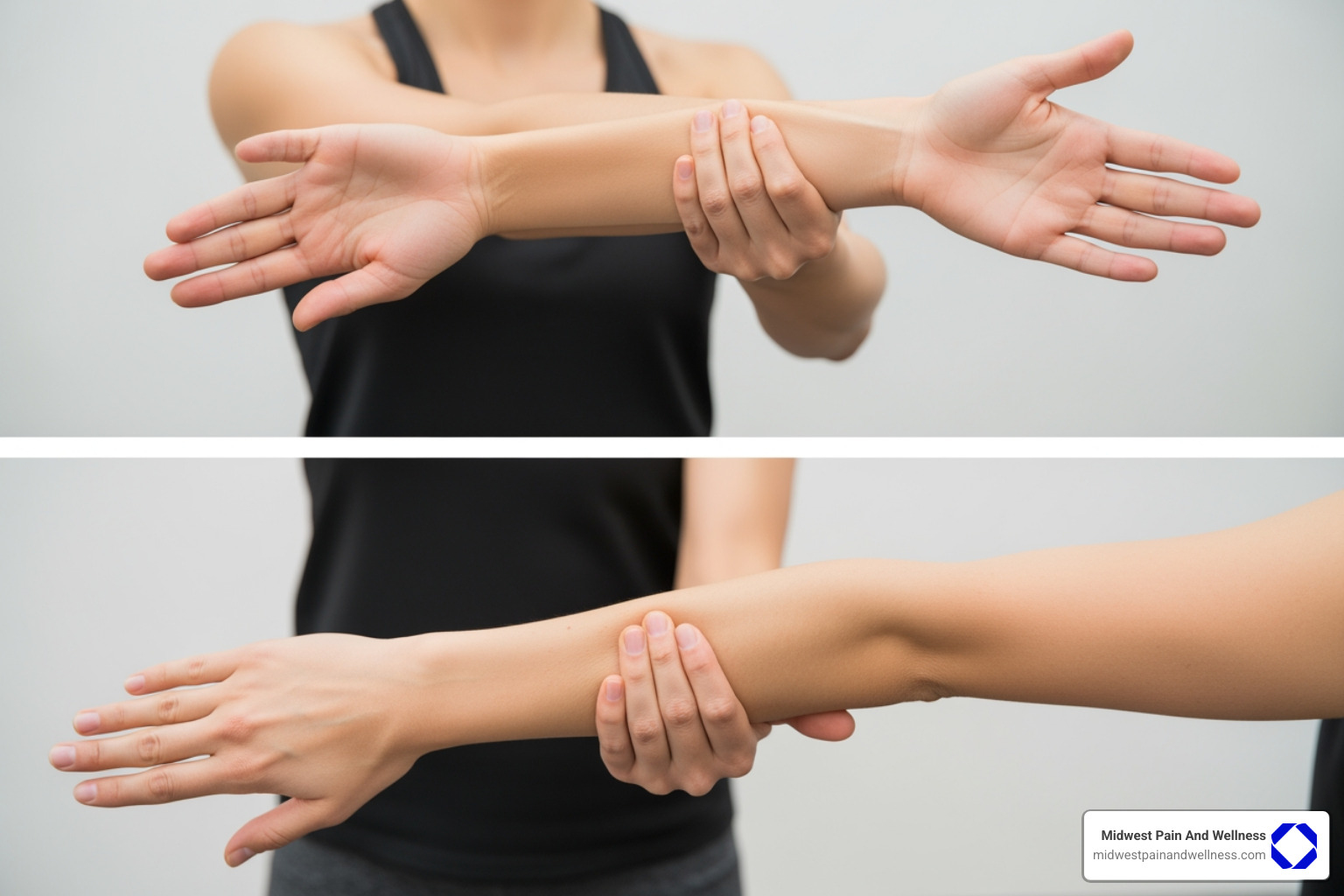 wrist extensor and flexor stretches - tennis elbow relief