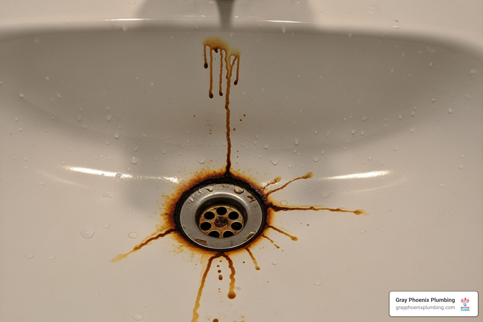 rust-colored stains in a white porcelain sink - Whole house water filter rust-colored stains in a white porcelain sink - Whole house water filter
