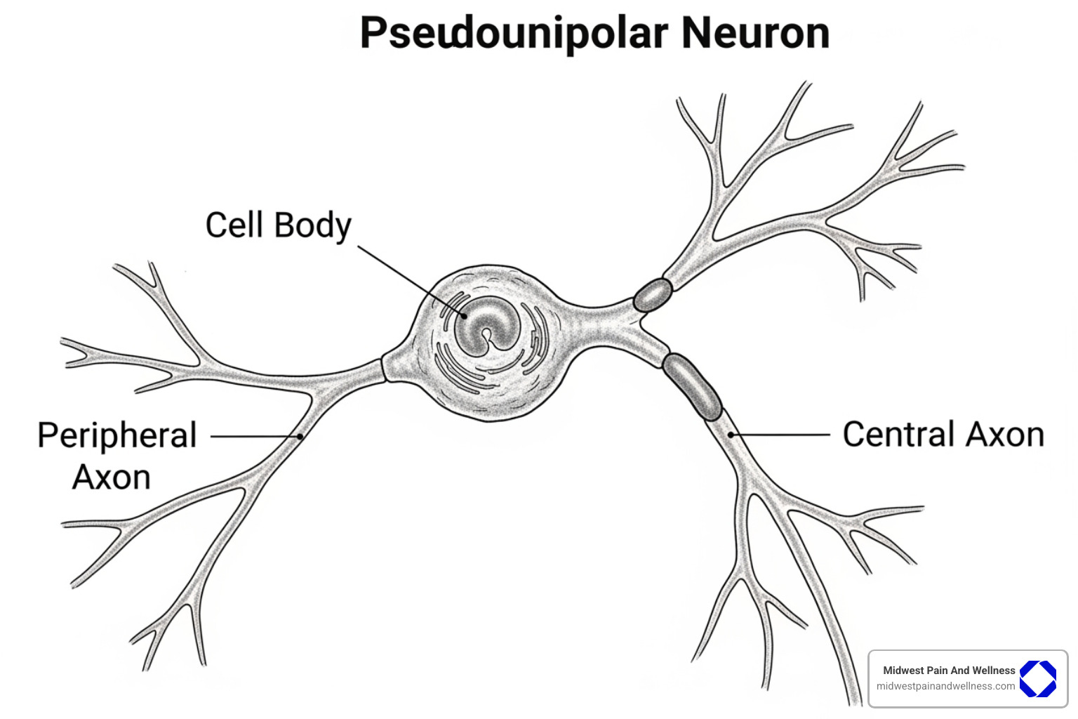 Pseudounipolar neuron structure - Dorsal root ganglion