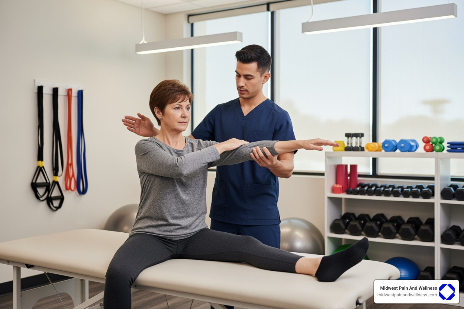 patient working with a physical therapist - CRPS pain management