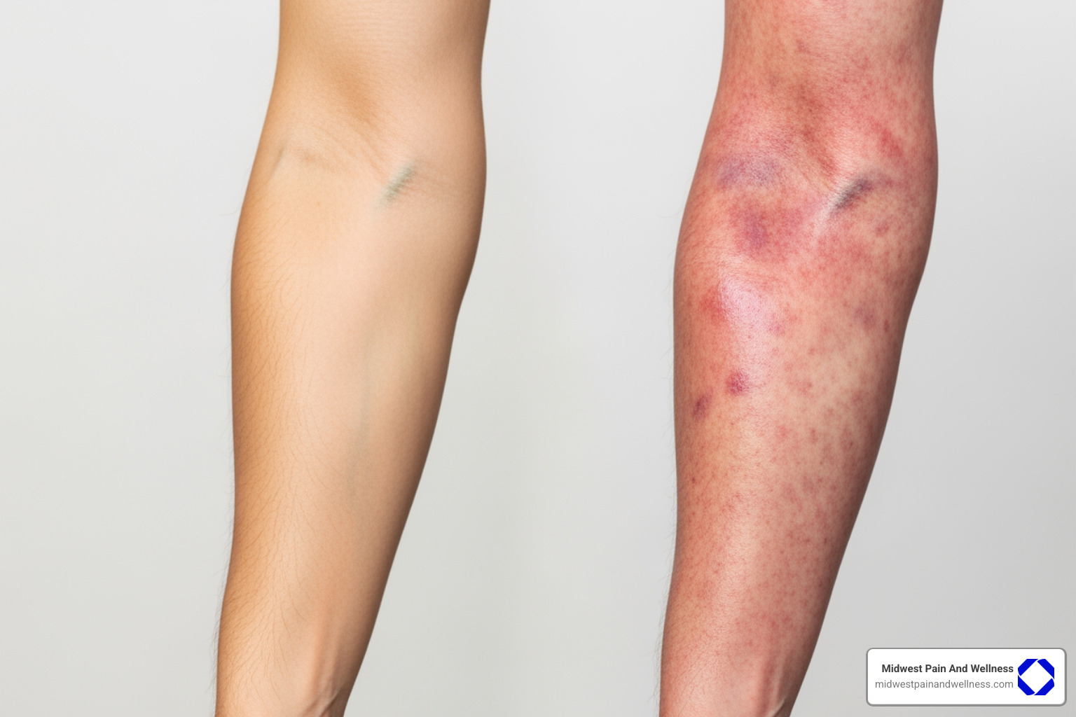 illustrating the difference between a healthy limb and one with CRPS symptoms - CRPS pain management