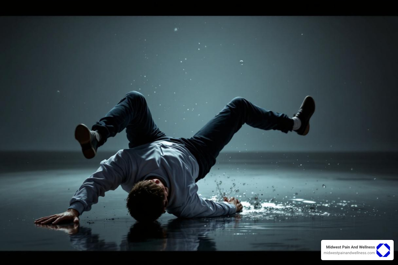 person falling backward - tailbone pain relief