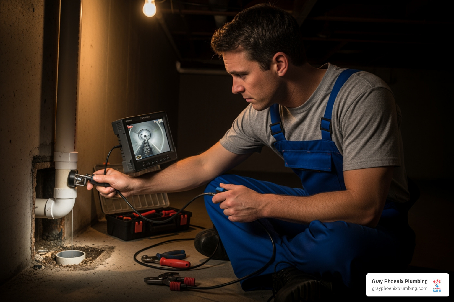 plumber using a video inspection camera inside a drain pipe - denver plumber near me plumber using a video inspection camera inside a drain pipe - denver plumber near me
