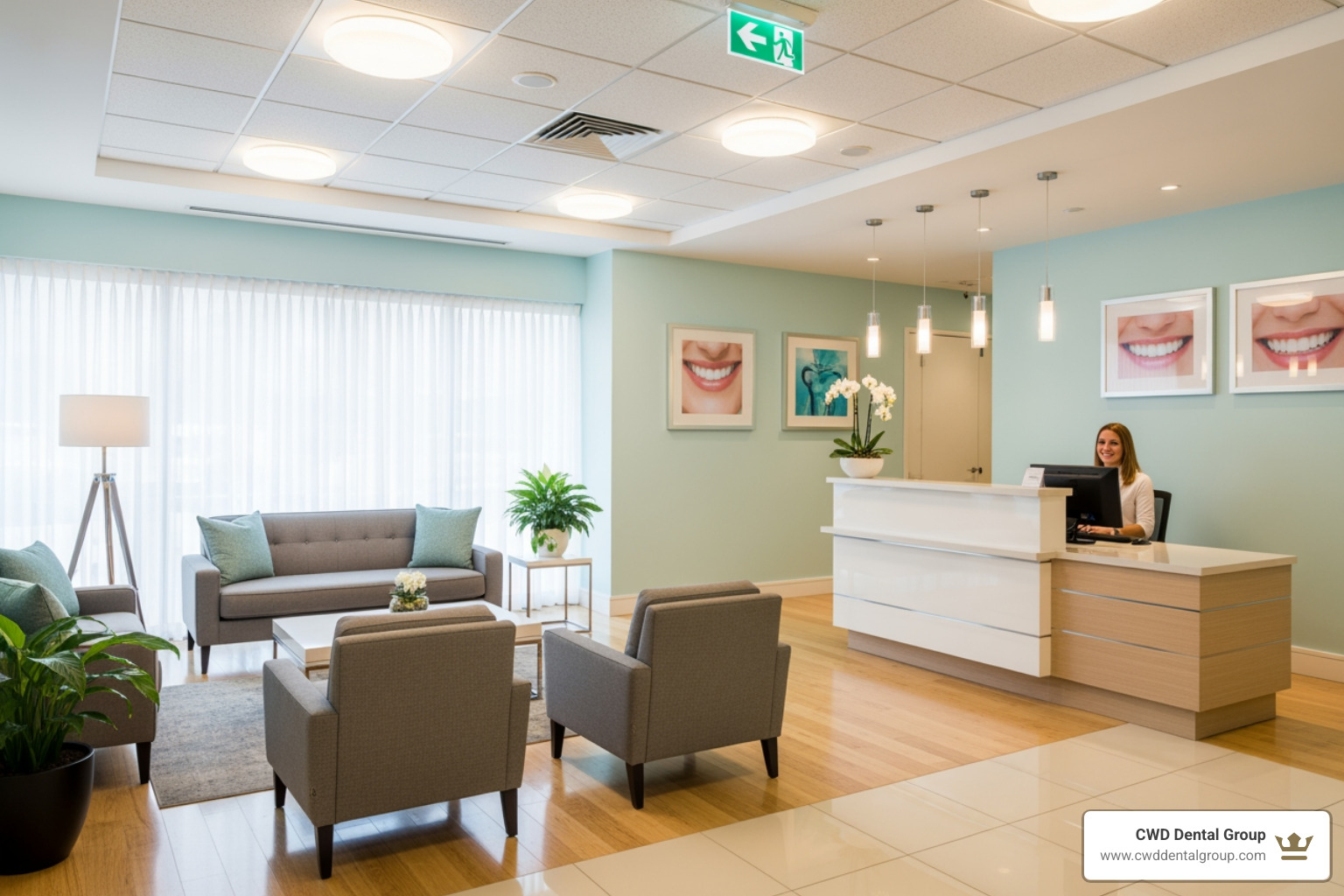 welcoming dental office reception area - family dentist near me