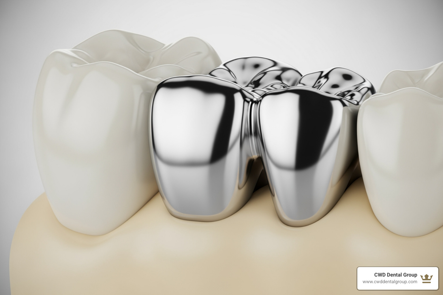 stainless steel crown on a molar model - cavity treatment for kids stainless steel crown on a molar model - cavity treatment for kids
