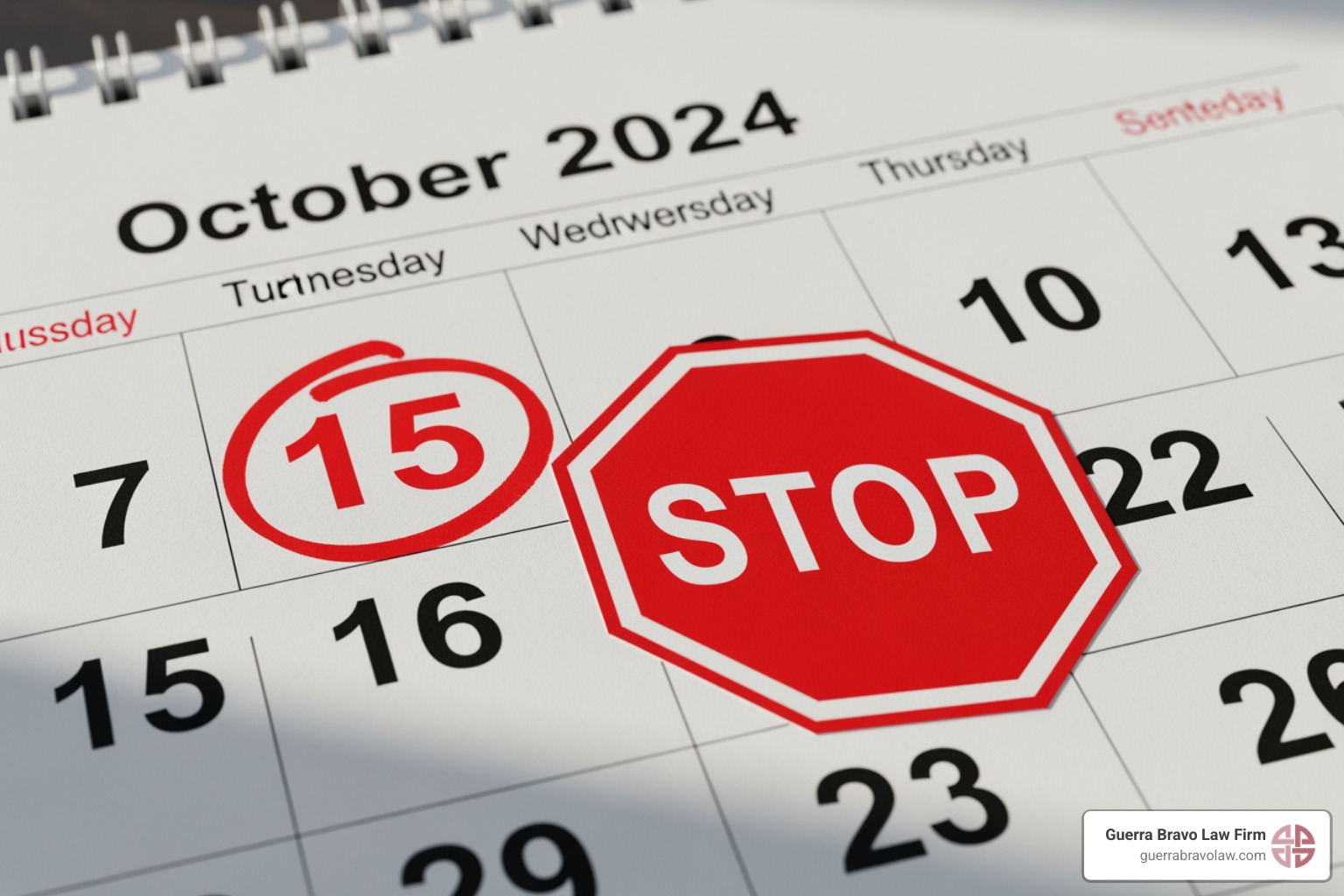 calendar with a date circled and a stop sign symbol over it - cancel deportation order calendar with a date circled and a stop sign symbol over it - cancel deportation order